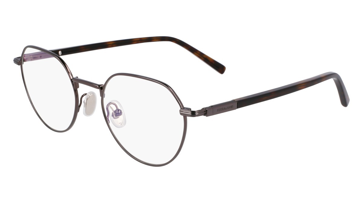 Eyeglasses Salvatore Ferragamo SF2233 (027) color dark ruthenium shape round lenses dark ruthenium