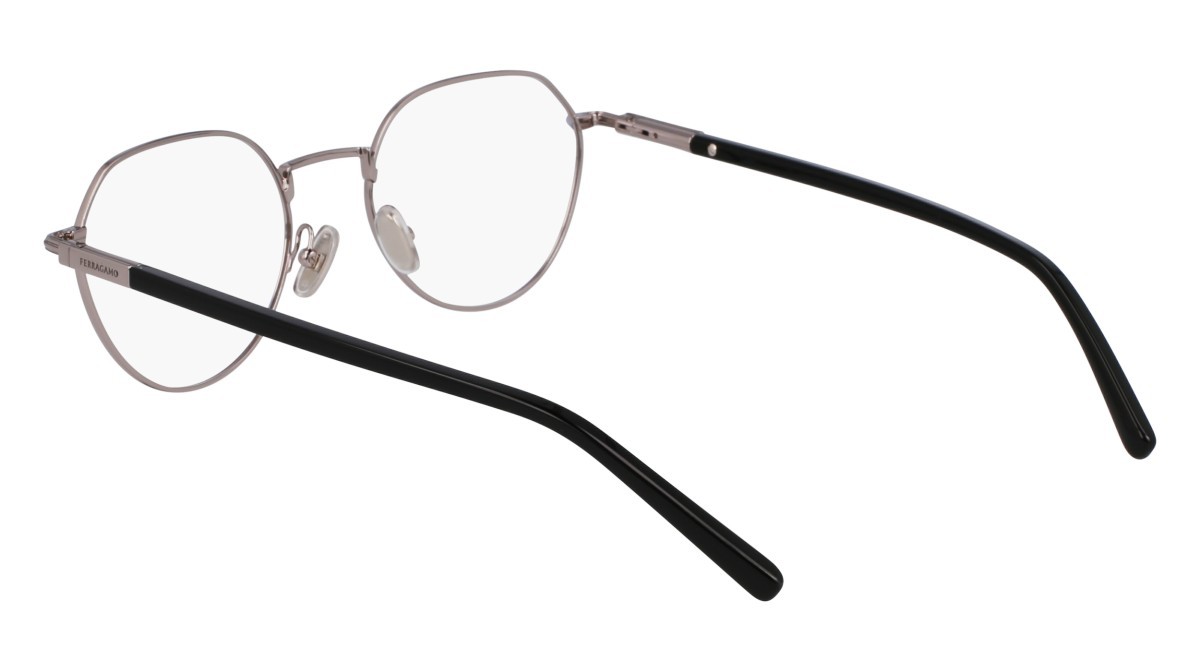 Eyeglasses Salvatore Ferragamo SF2233 (081) color light ruthenium/black shape round lenses black/light rutenium
