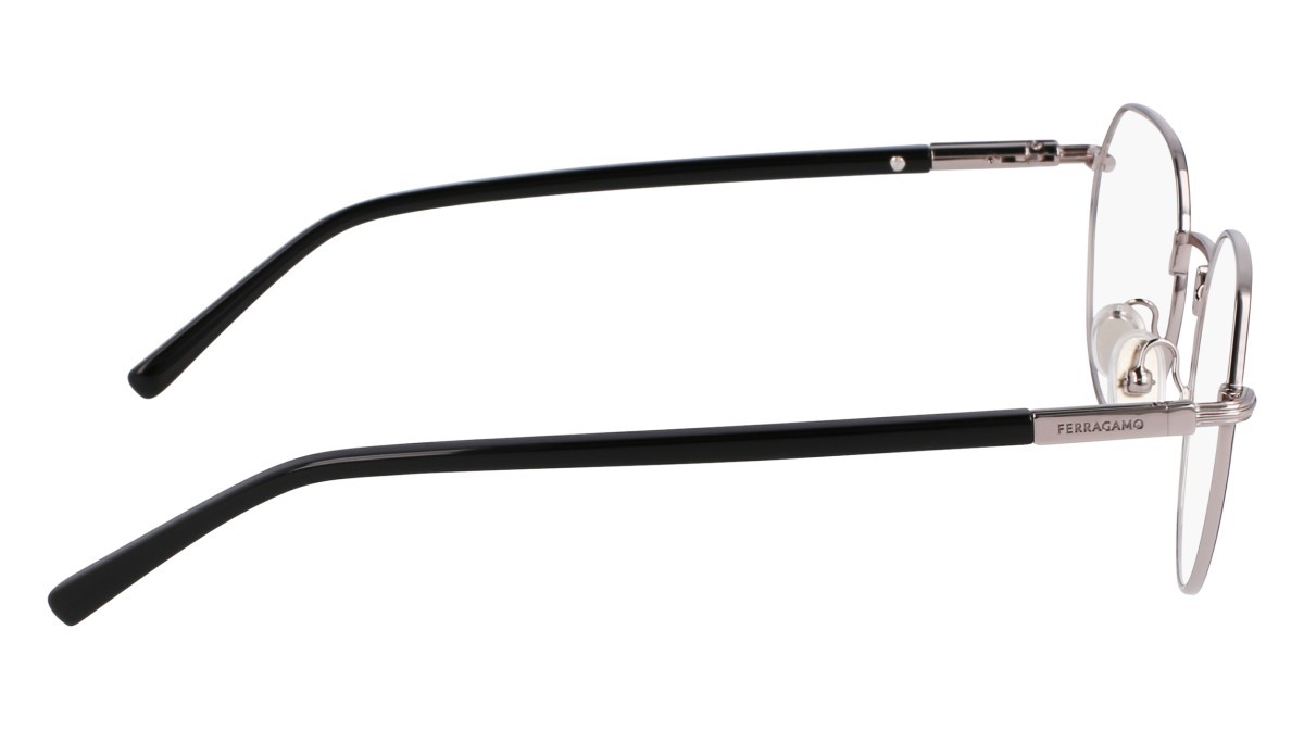 Eyeglasses Salvatore Ferragamo SF2233 (081) color light ruthenium/black shape round lenses black/light rutenium