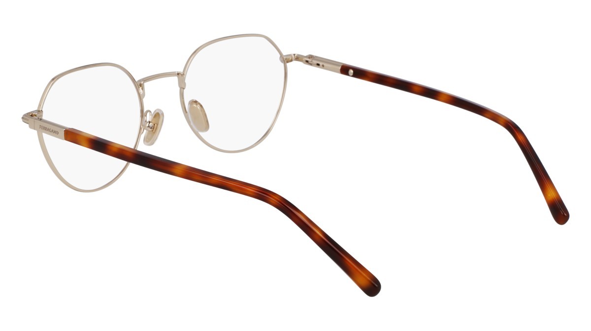 Eyeglasses Salvatore Ferragamo SF2233 (703) color gold/black shape round lenses gold/black