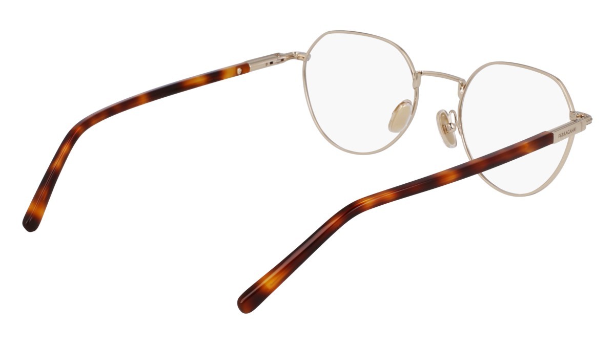 Eyeglasses Salvatore Ferragamo SF2233 (703) color gold/black shape round lenses gold/black