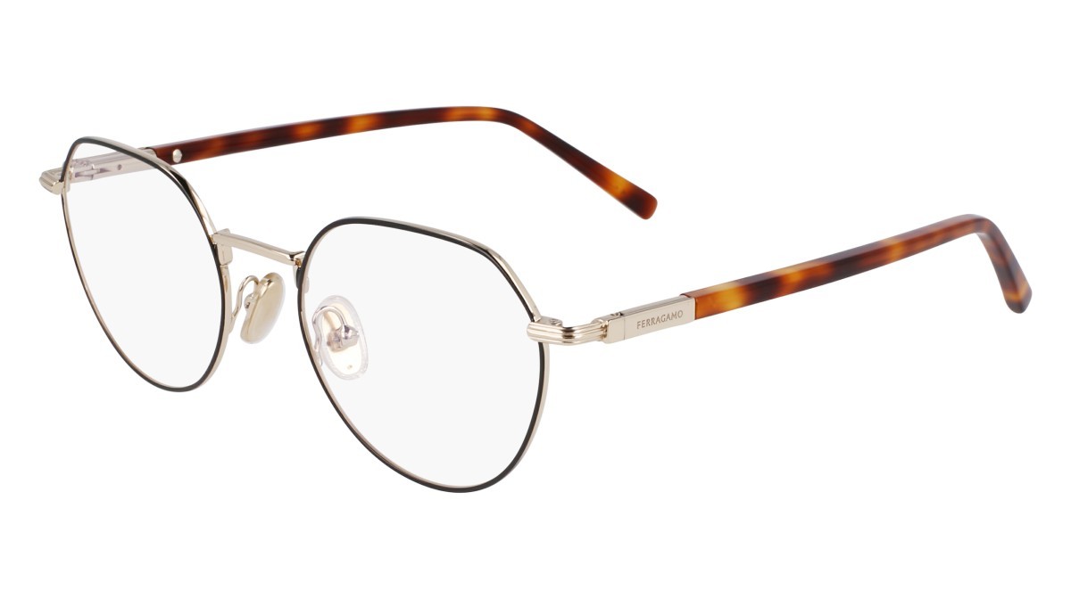 Eyeglasses Salvatore Ferragamo SF2233 (703) color gold/black shape round lenses gold/black