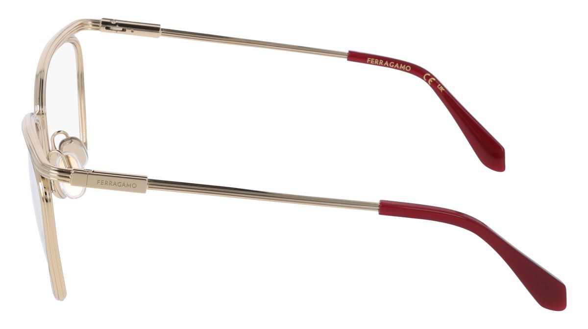 Brillen Salvatore Ferragamo SF2235 (710) farbe gold form rechteckig gläser colore - 2