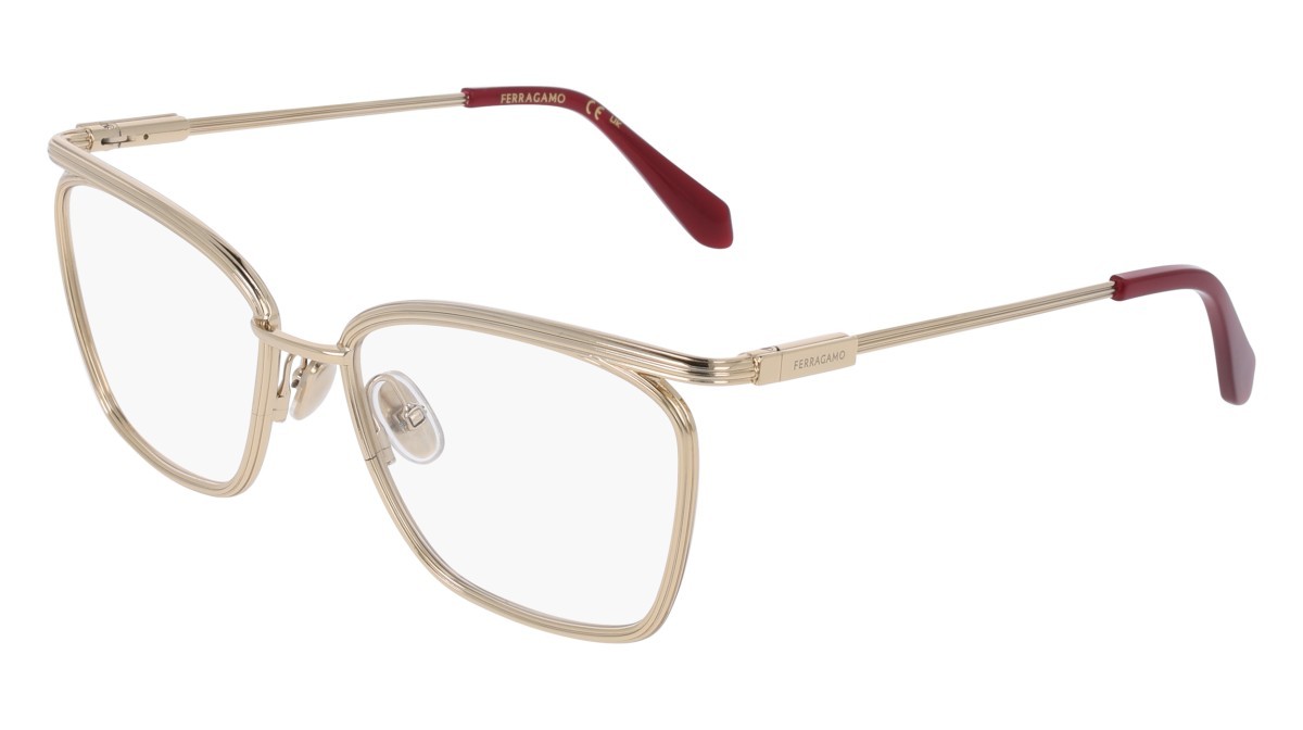 Brillen Salvatore Ferragamo SF2235 (710) farbe gold form rechteckig gläser colore - 2