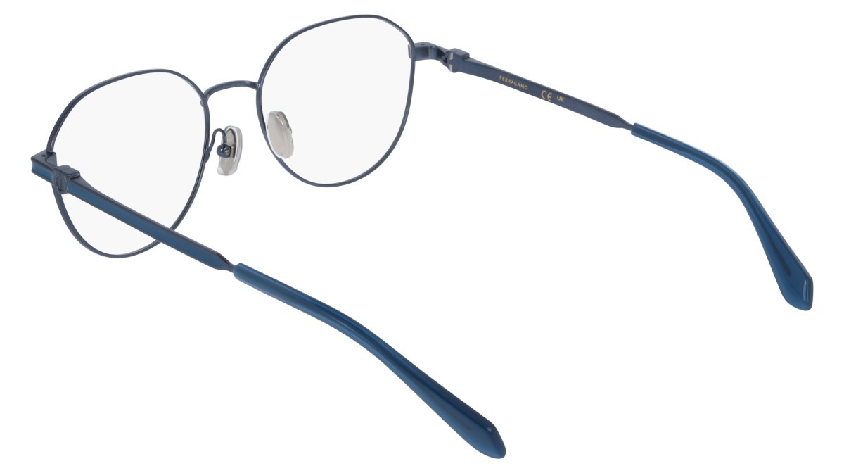 Eyeglasses Salvatore Ferragamo SF2236 (414) color matte blue shape pantos lenses colore - 4
