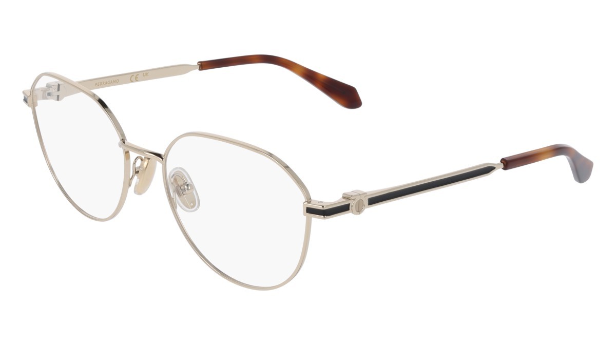 Eyeglasses Salvatore Ferragamo SF2236 (710) color gold shape pantos lenses colore - 1