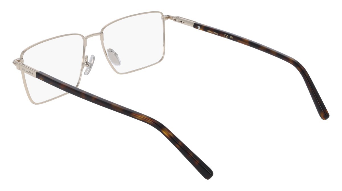 Eyeglasses Salvatore Ferragamo SF2237 (710) color gold shape rectangle lenses colore - 2