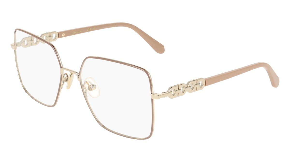 Eyeglasses Salvatore Ferragamo SF2241 (744) color gold/nude shape rectangular 