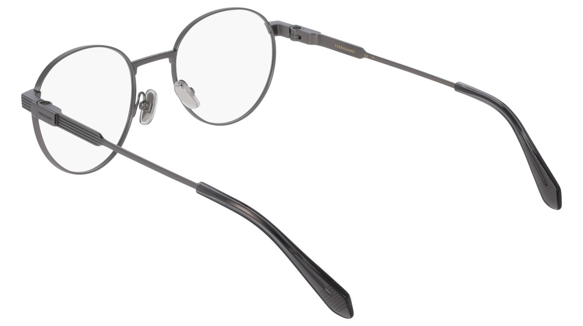 Eyeglasses Salvatore Ferragamo SF2596 (018) color matte dark gunmetal shape pantos lenses colore - 3