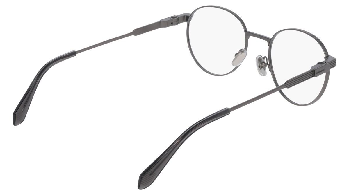Eyeglasses Salvatore Ferragamo SF2596 (018) color matte dark gunmetal shape pantos lenses colore - 3