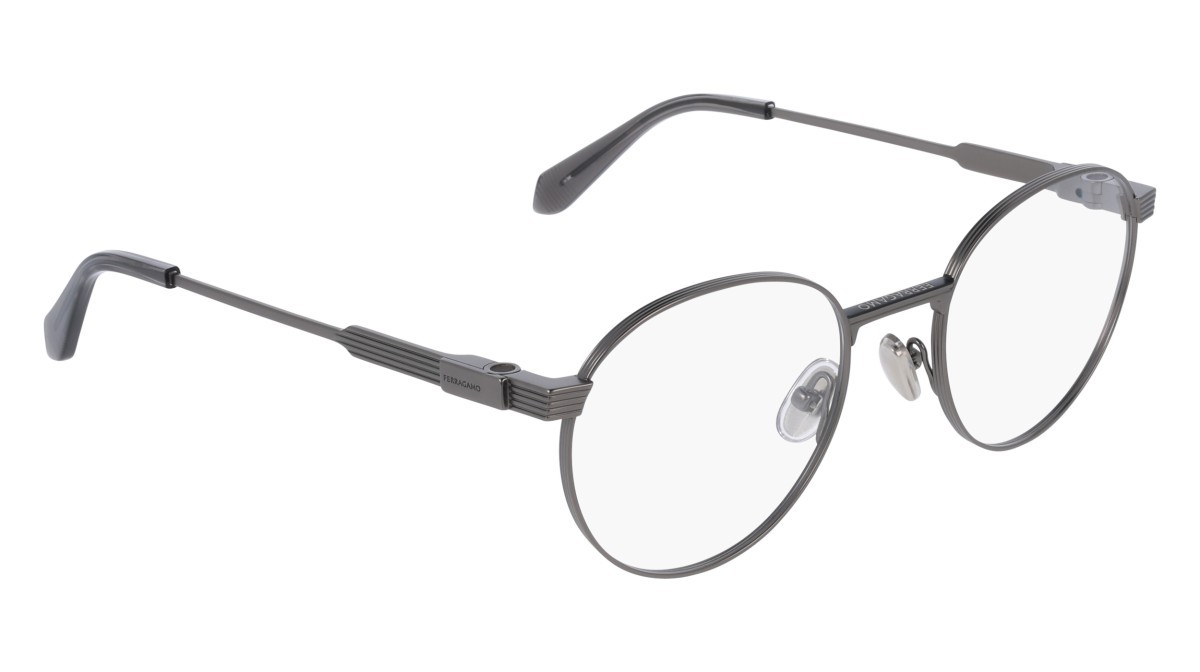 Eyeglasses Salvatore Ferragamo SF2596 (018) color matte dark gunmetal shape pantos lenses colore - 3