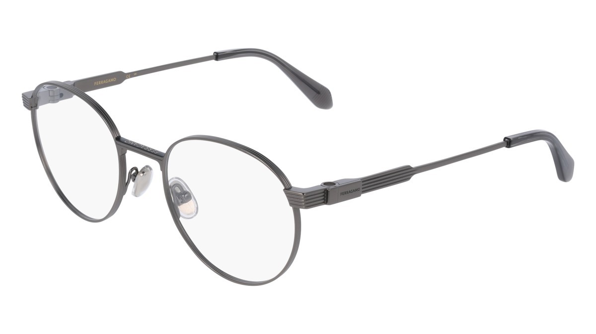 Eyeglasses Salvatore Ferragamo SF2596 (018) color matte dark gunmetal shape pantos lenses colore - 3