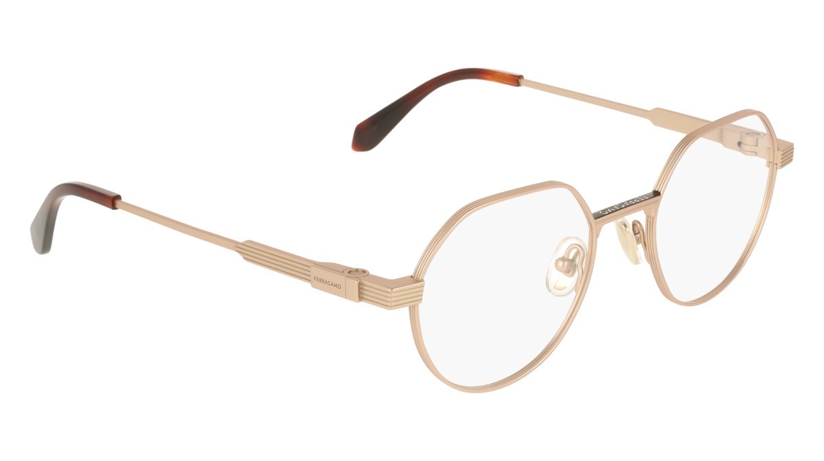 Occhiali da vista Salvatore Ferragamo SF2605 (711) colore matte gold forma rettangolare 