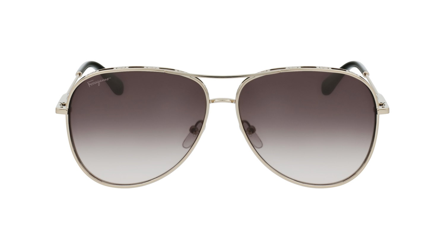 Sunglasses Salvatore Ferragamo SF268S (786) color rose gold/black shape aviator 