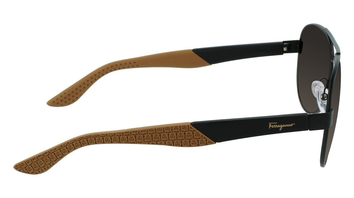 Sonnenbrillen Salvatore Ferragamo SF275S (071) farbe matte dark rutherium form aviator gläser grey brown gradient