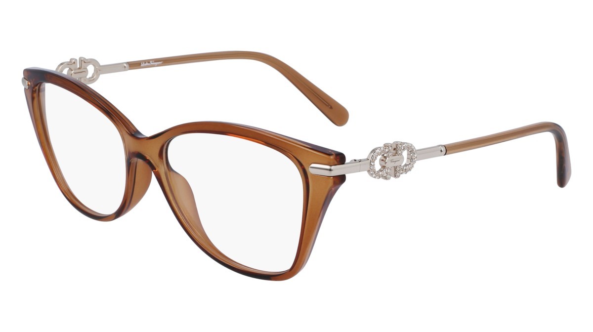 Brillen Salvatore Ferragamo SF2937R (261) farbe transparent caramel form rechteckig 