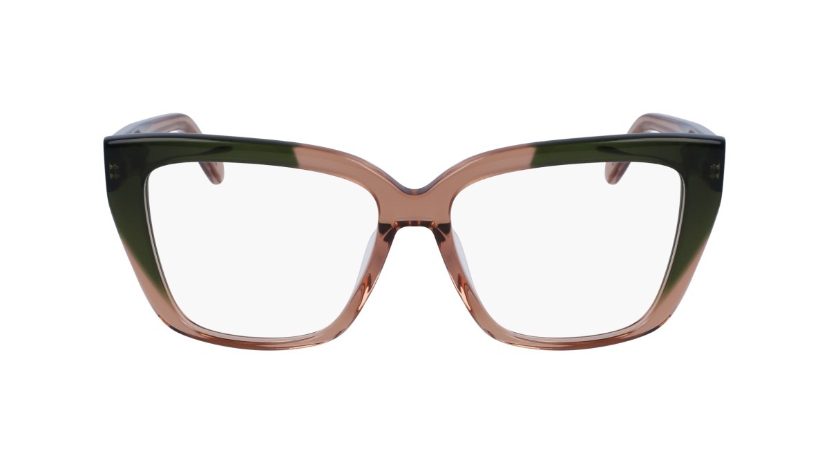 Brillen Salvatore Ferragamo SF2939N (326) farbe transparent khaki/light brown form rechteckig gläser demo