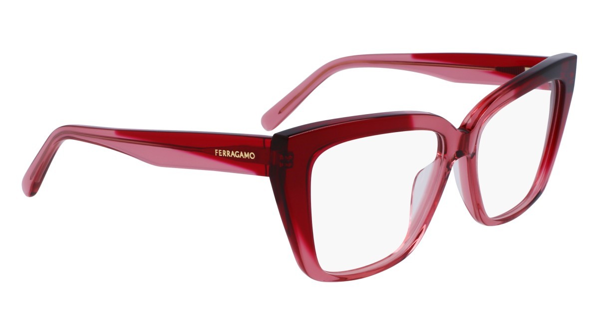 Brillen Salvatore Ferragamo SF2939N (617) farbe transparent burgundy/antique r form rechteckig gläser demo