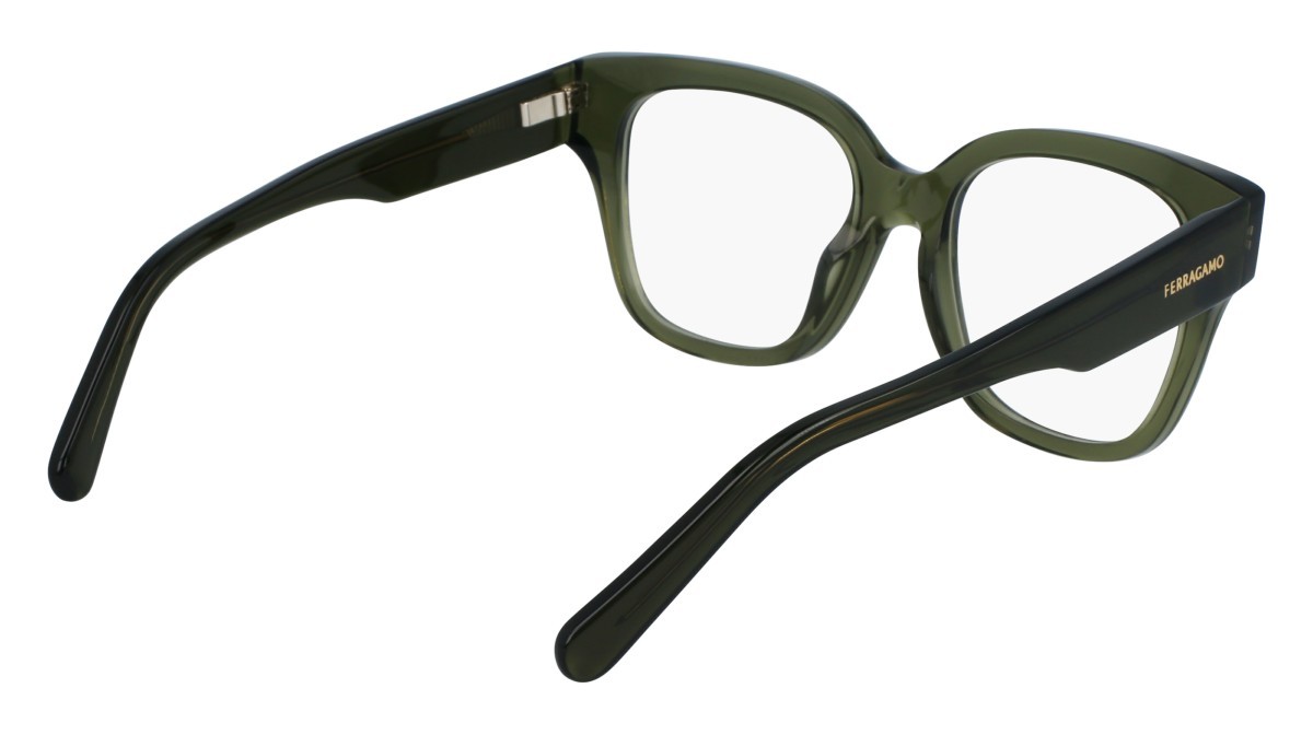 Brillen Salvatore Ferragamo SF2952N (320) farbe transparent khaki form rechteckig gläser demo