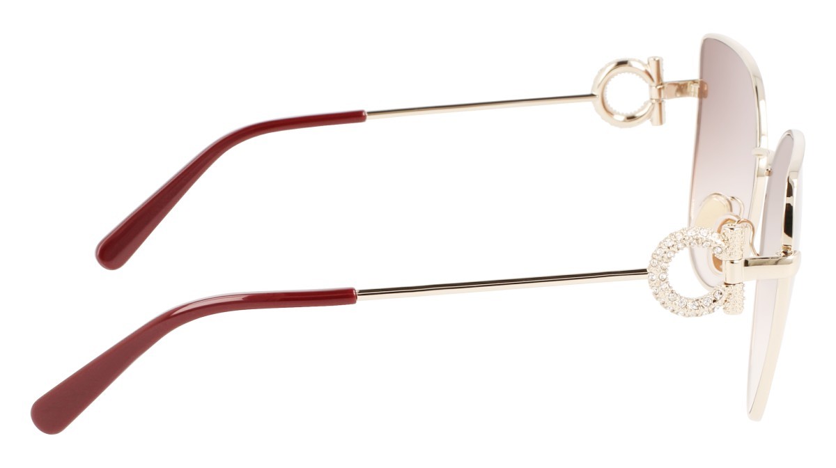 Sonnenbrillen Salvatore Ferragamo SF296SR (703) farbe gold/brown gradient form cat-eye 