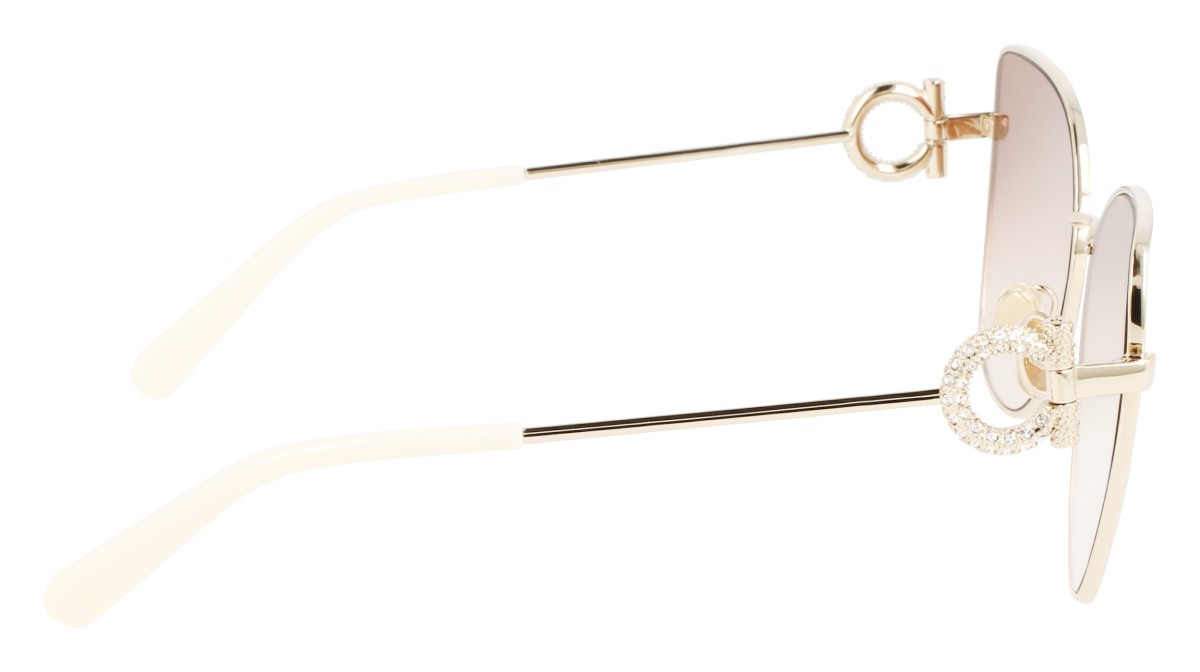 Sonnenbrillen Salvatore Ferragamo SF296SR (719) farbe gold/peach gradient form cat-eye 