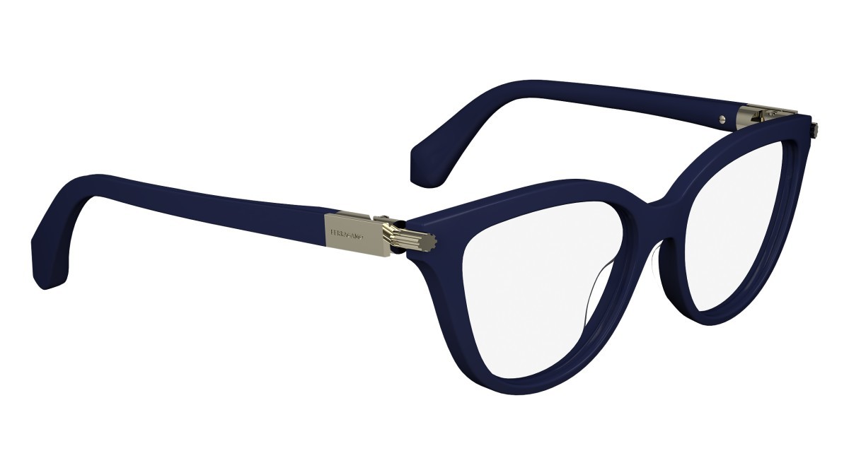 Brillen Salvatore Ferragamo SF2974 (414) farbe blue navy form cat-eye 