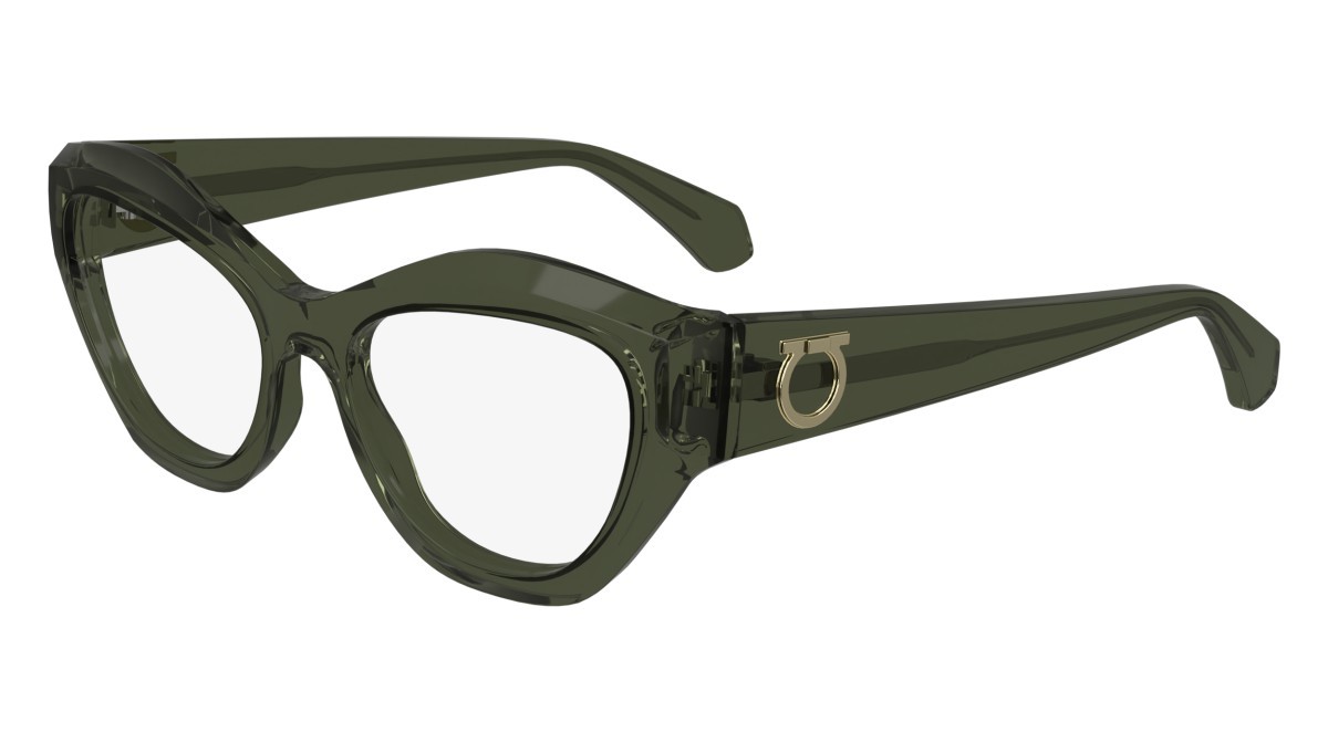 Brillen Salvatore Ferragamo SF2982 (320) farbe transparent khaki form cat-eye gläser demo