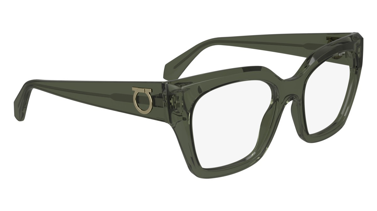 Eyeglasses Salvatore Ferragamo SF2983 (320) color transparent khaki shape rectangle lenses demo