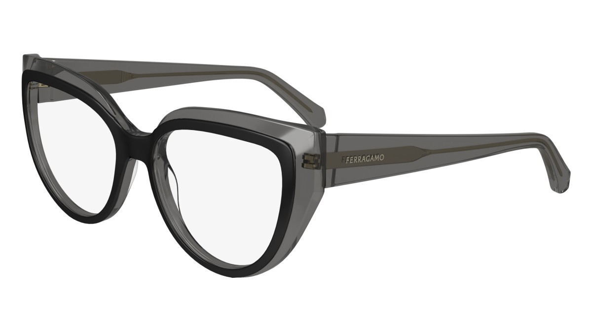 Brillen Salvatore Ferragamo SF2984 (024) farbe transparent grey/black form cat-eye gläser demo