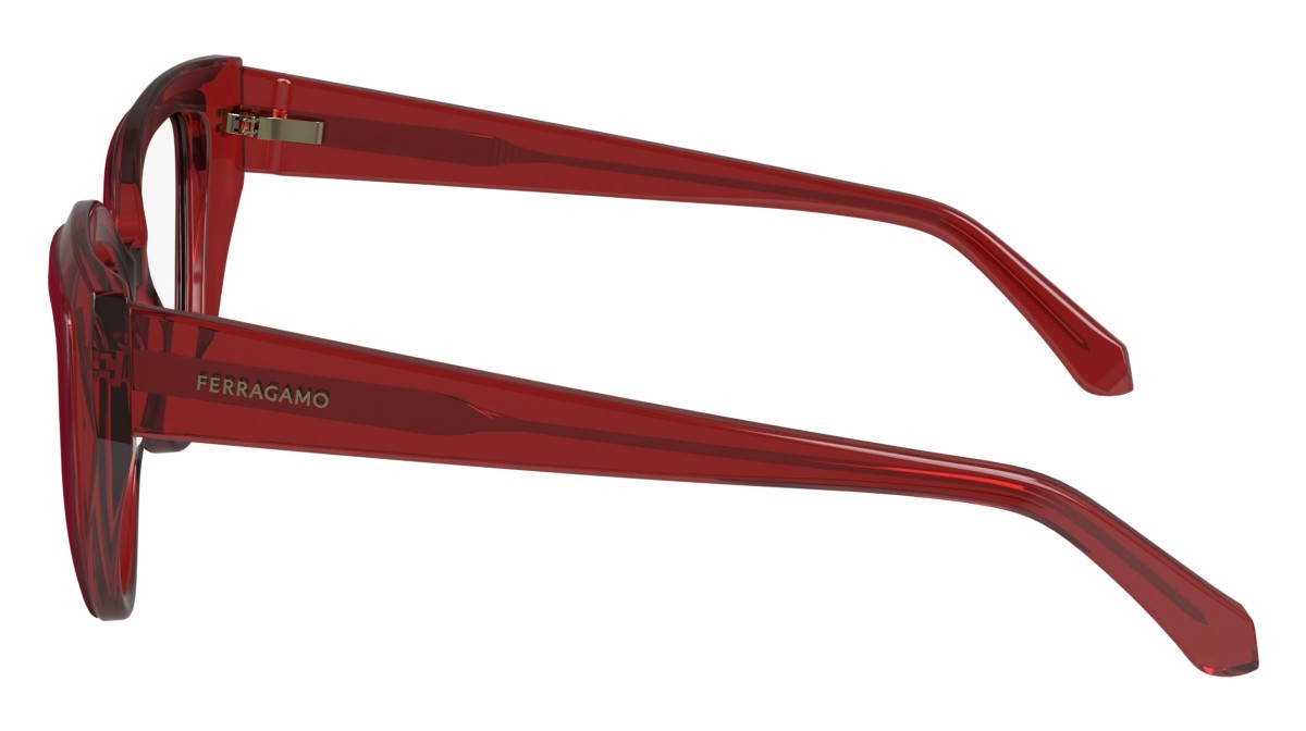 Brillen Salvatore Ferragamo SF2984 (613) farbe transparent red/red form cat-eye gläser demo