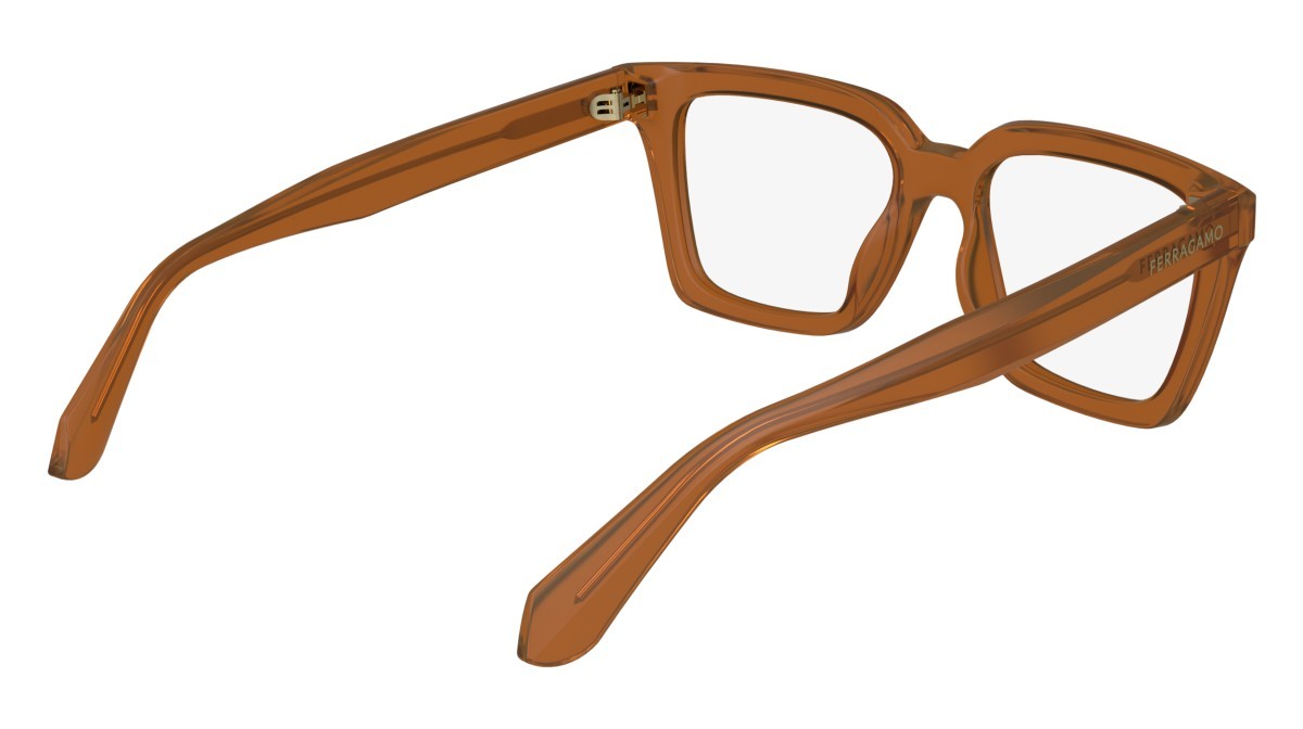 Brillen Salvatore Ferragamo SF2985 (261) farbe transparent caramel form rechteckig gläser demo