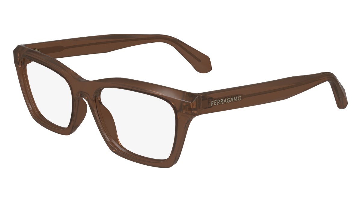Brillen Salvatore Ferragamo SF2986 (232) farbe transparent brown form rechteckig gläser demo