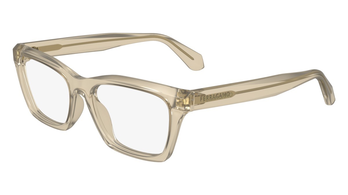 Brillen Salvatore Ferragamo SF2986 (259) farbe transparent beige form rechteckig gläser demo