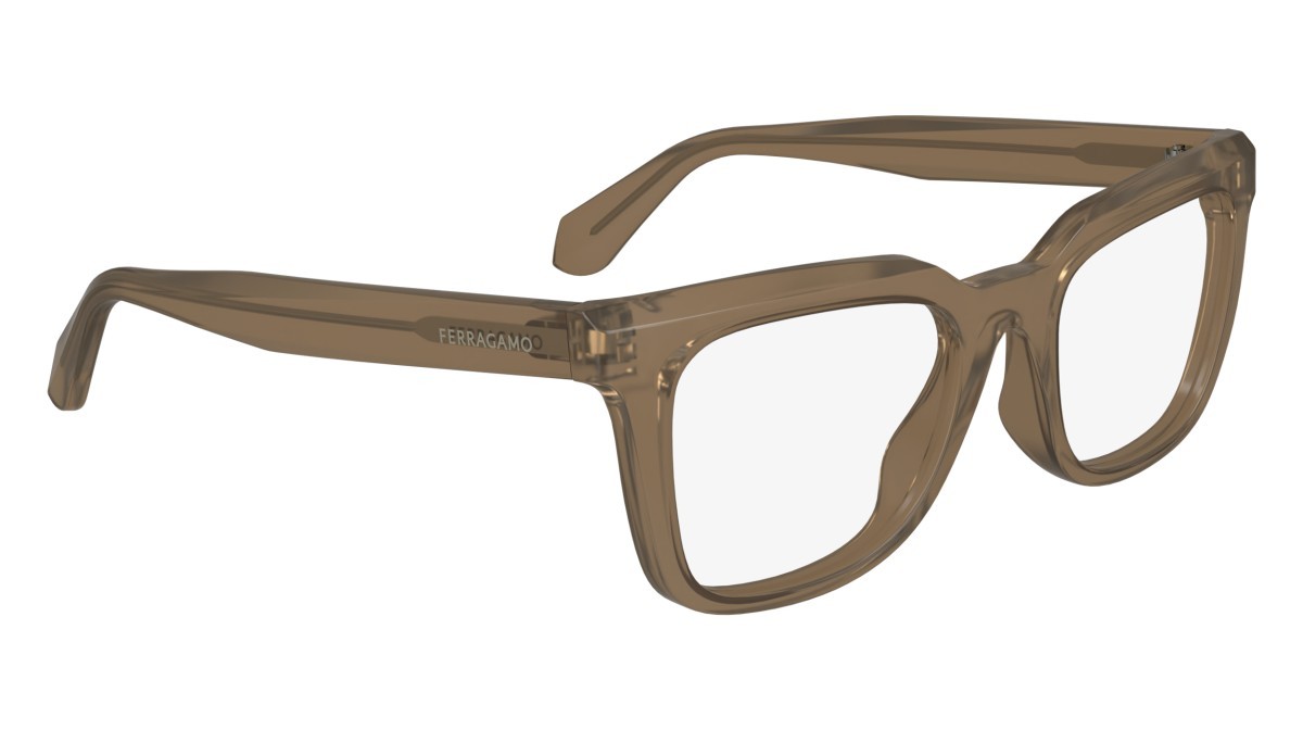 Brillen Salvatore Ferragamo SF2990 (213) farbe transparent light brown form rechteckig gläser demo