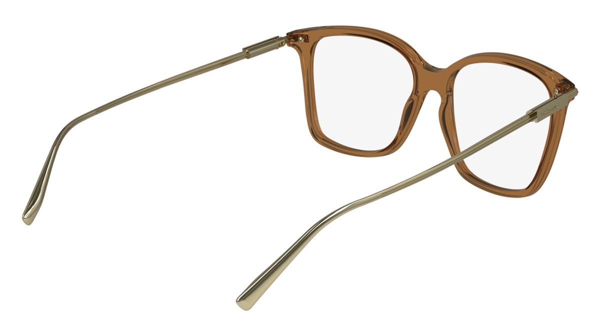Brillen Salvatore Ferragamo SF2992 (261) farbe transparent caramel form rechteckig gläser demo