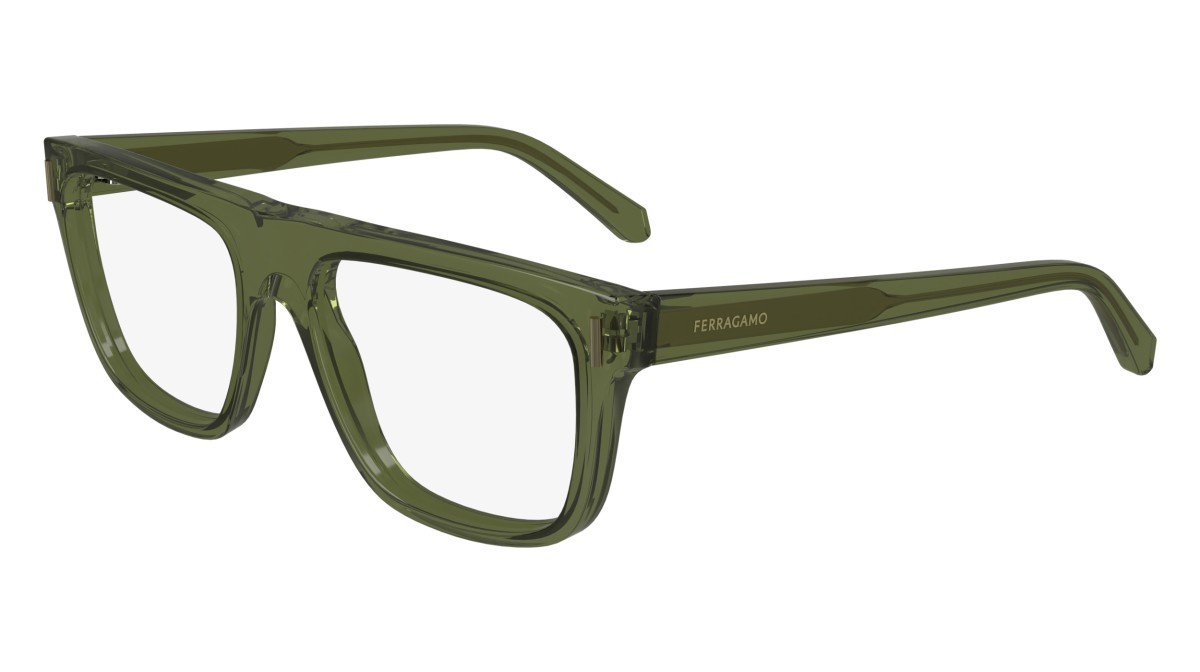 Brillen Salvatore Ferragamo SF2997 (320) farbe transparent khaki form navigator gläser demo