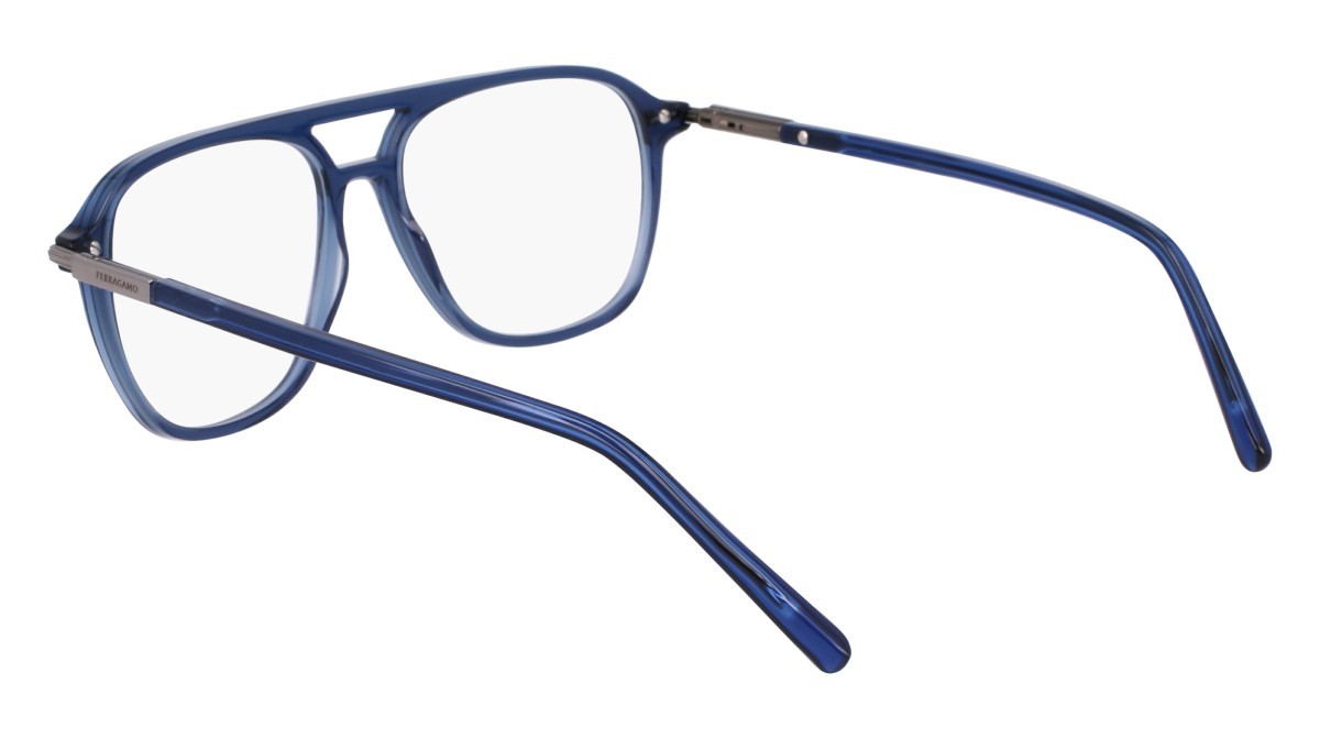 Occhiali da vista Salvatore Ferragamo SF3006 (432) colore transparent blue forma navigator lenti transparent brown