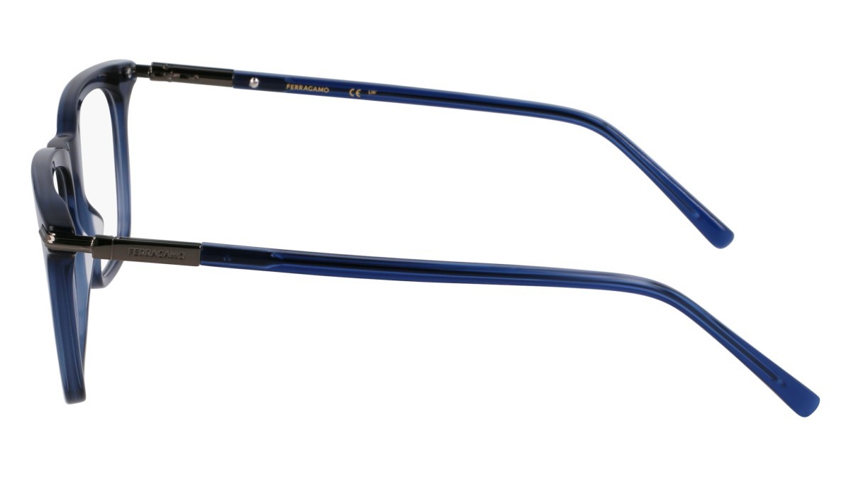 Eyeglasses Salvatore Ferragamo SF3007 (432) color transparent blue shape rectangle lenses transparent blue