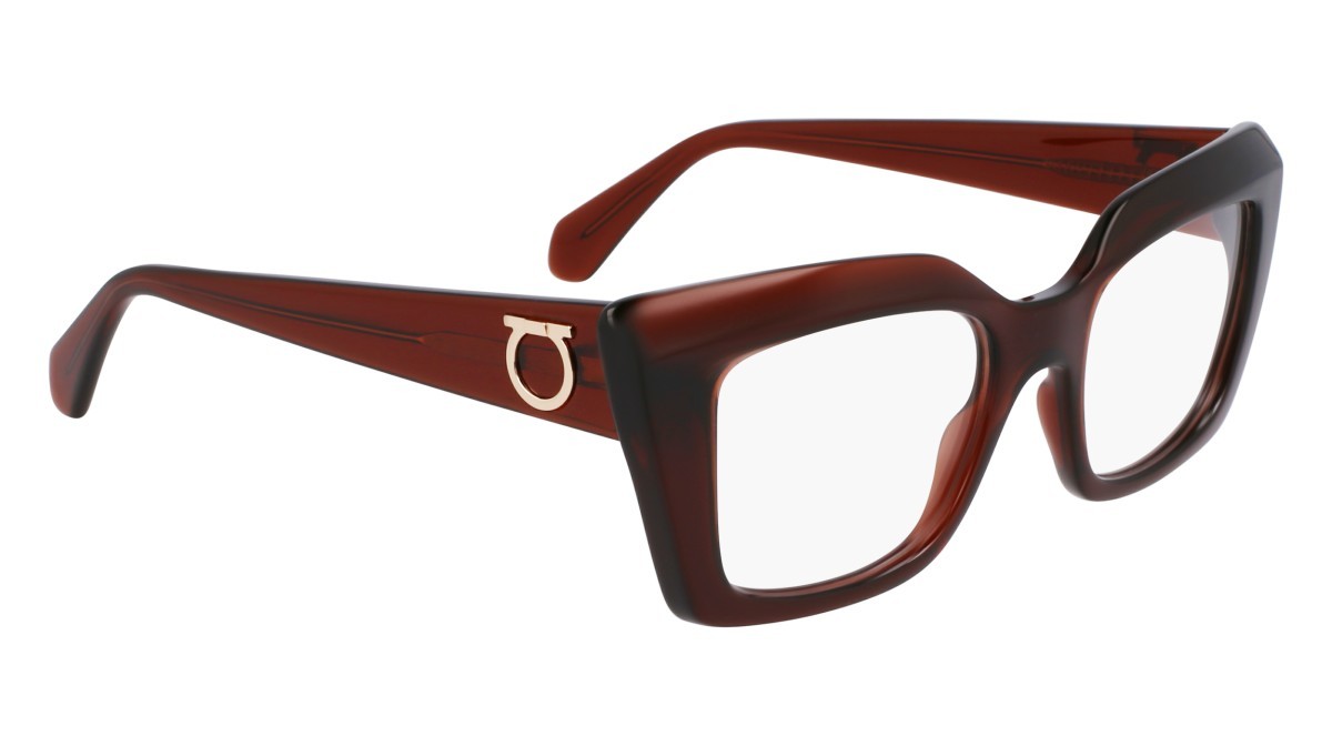 Brillen Salvatore Ferragamo SF3008 (232) farbe transparent brown form rechteckig gläser color 2