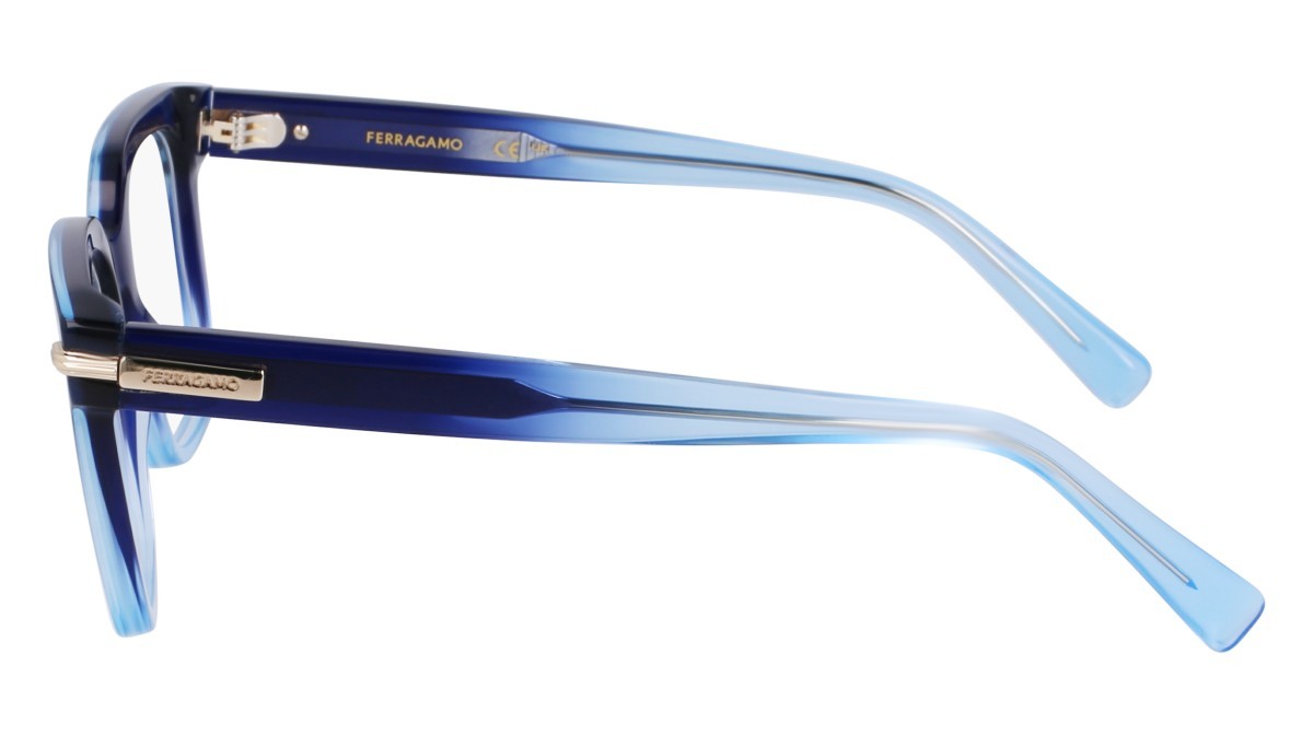 Eyeglasses Salvatore Ferragamo SF3009 (415) color gradient transparent dark blue shape rectangle lenses color 4