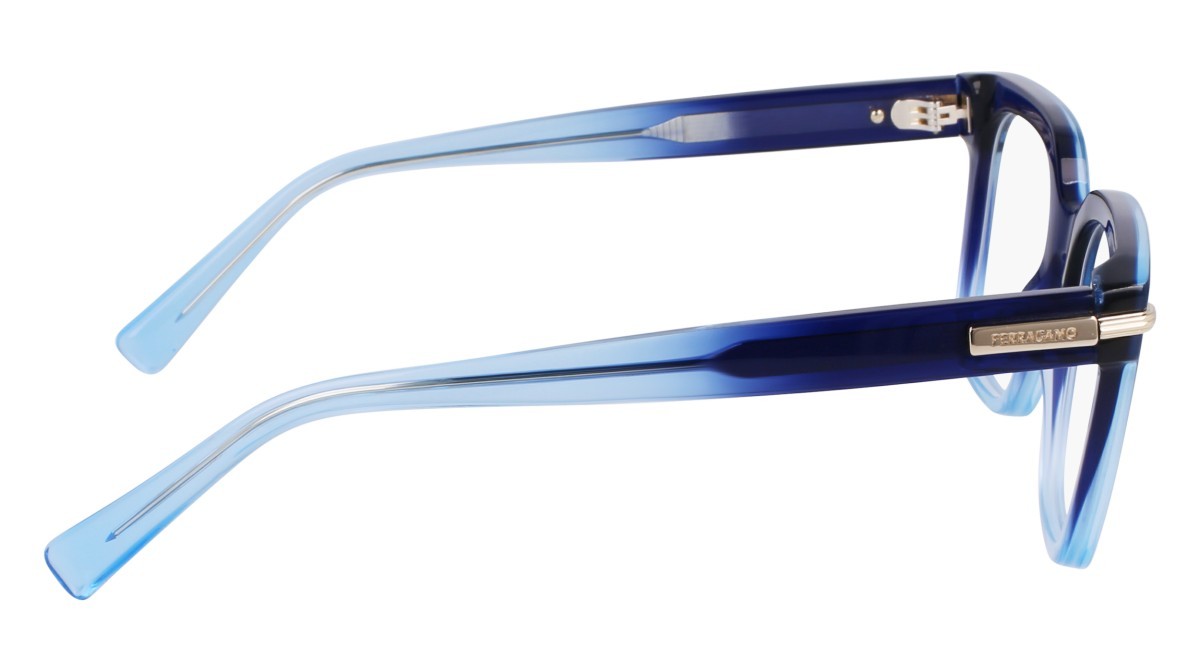 Eyeglasses Salvatore Ferragamo SF3009 (415) color gradient transparent dark blue shape rectangle lenses color 4