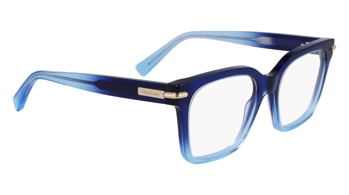 Eyeglasses Salvatore Ferragamo SF3009 (415) color gradient transparent dark blue shape rectangle lenses color 4