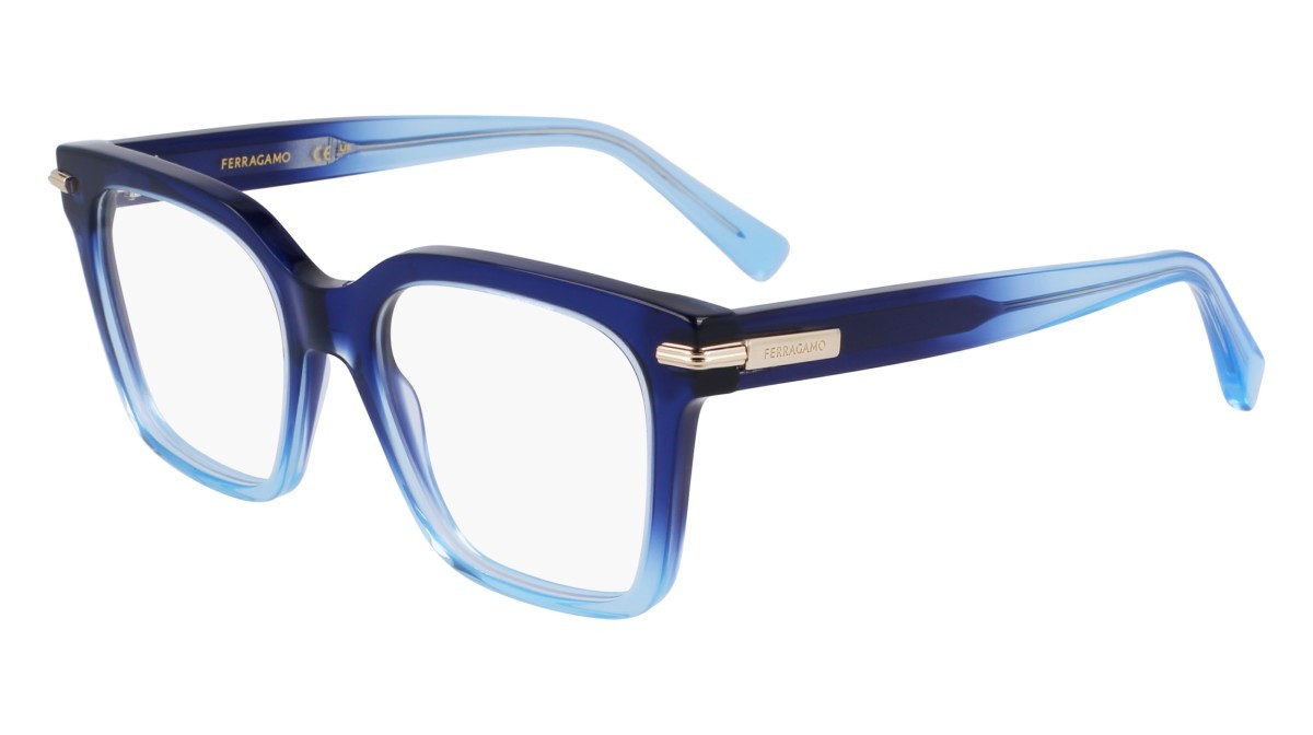 Eyeglasses Salvatore Ferragamo SF3009 (415) color gradient transparent dark blue shape rectangle lenses color 4