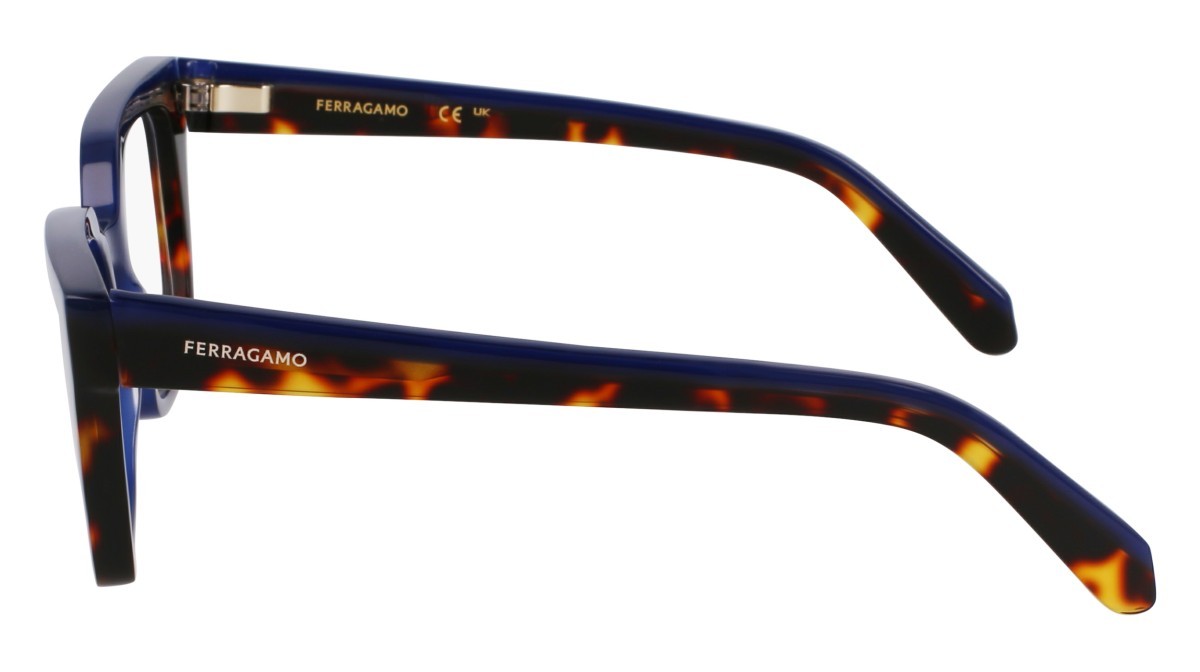 Eyeglasses Salvatore Ferragamo SF3010 (424) color opaline blue/dark tortoise shape rectangle lenses color 3