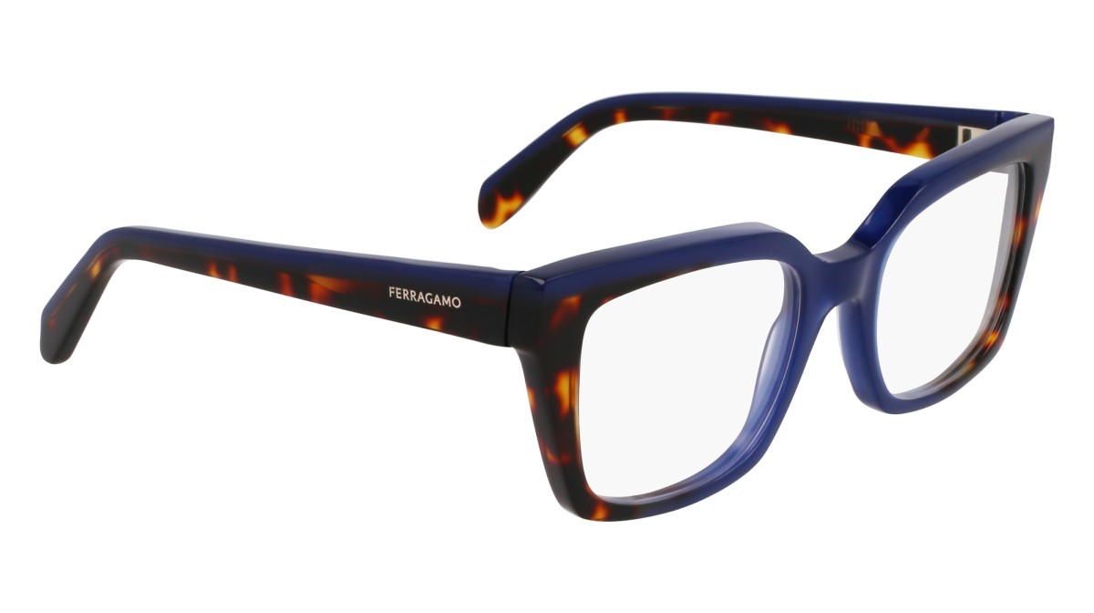 Eyeglasses Salvatore Ferragamo SF3010 (424) color opaline blue/dark tortoise shape rectangle lenses color 3