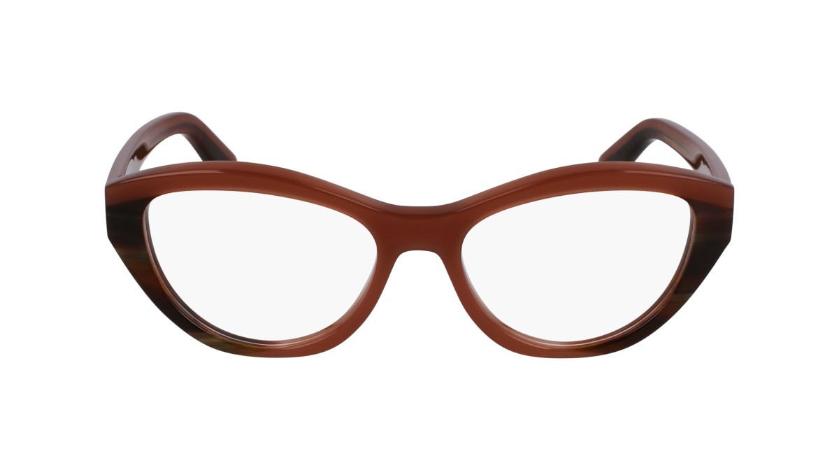 Brillen Salvatore Ferragamo SF3011 (254) farbe opaline brown/striped brown form cat-eye 