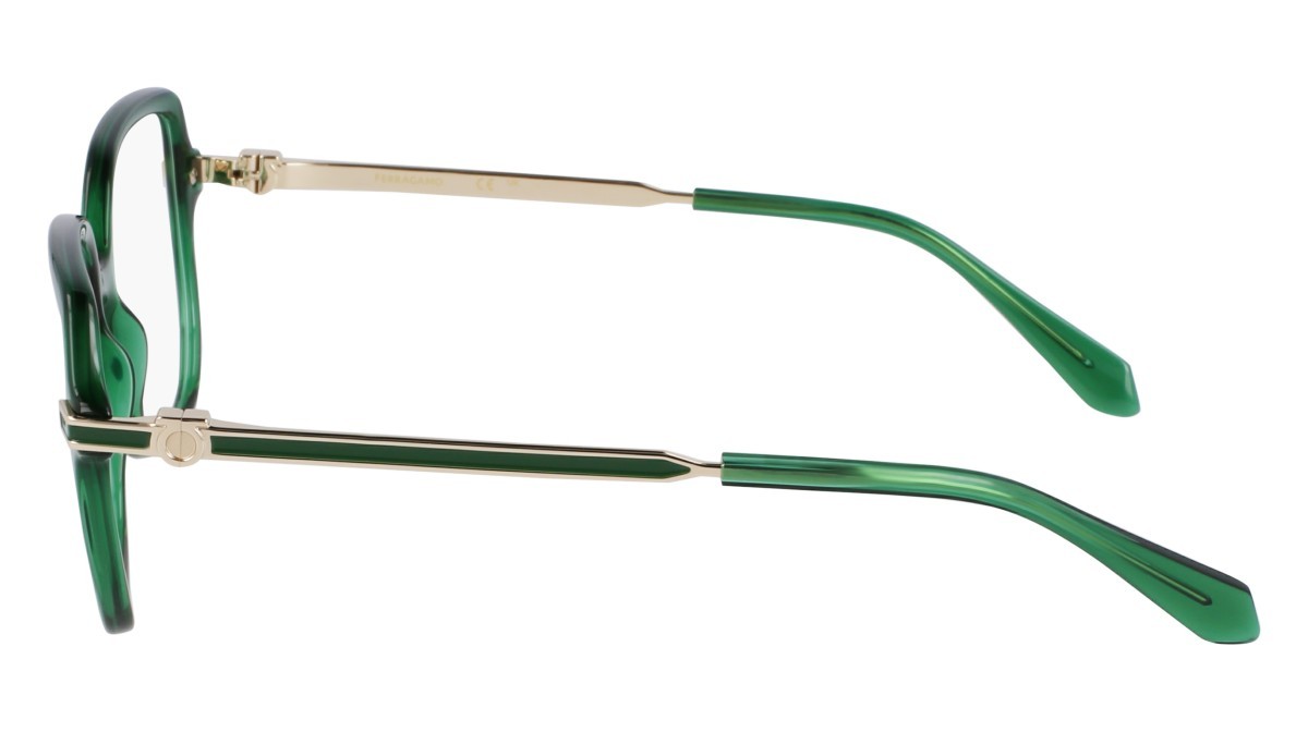 Eyeglasses Salvatore Ferragamo SF3012 (317) color transparent green shape rectangle lenses color 3