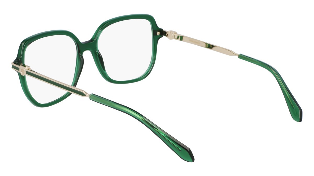Eyeglasses Salvatore Ferragamo SF3012 (317) color transparent green shape rectangle lenses color 3