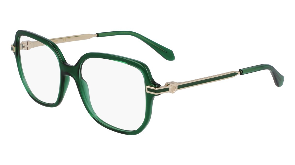 Eyeglasses Salvatore Ferragamo SF3012 (317) color transparent green shape rectangle lenses color 3
