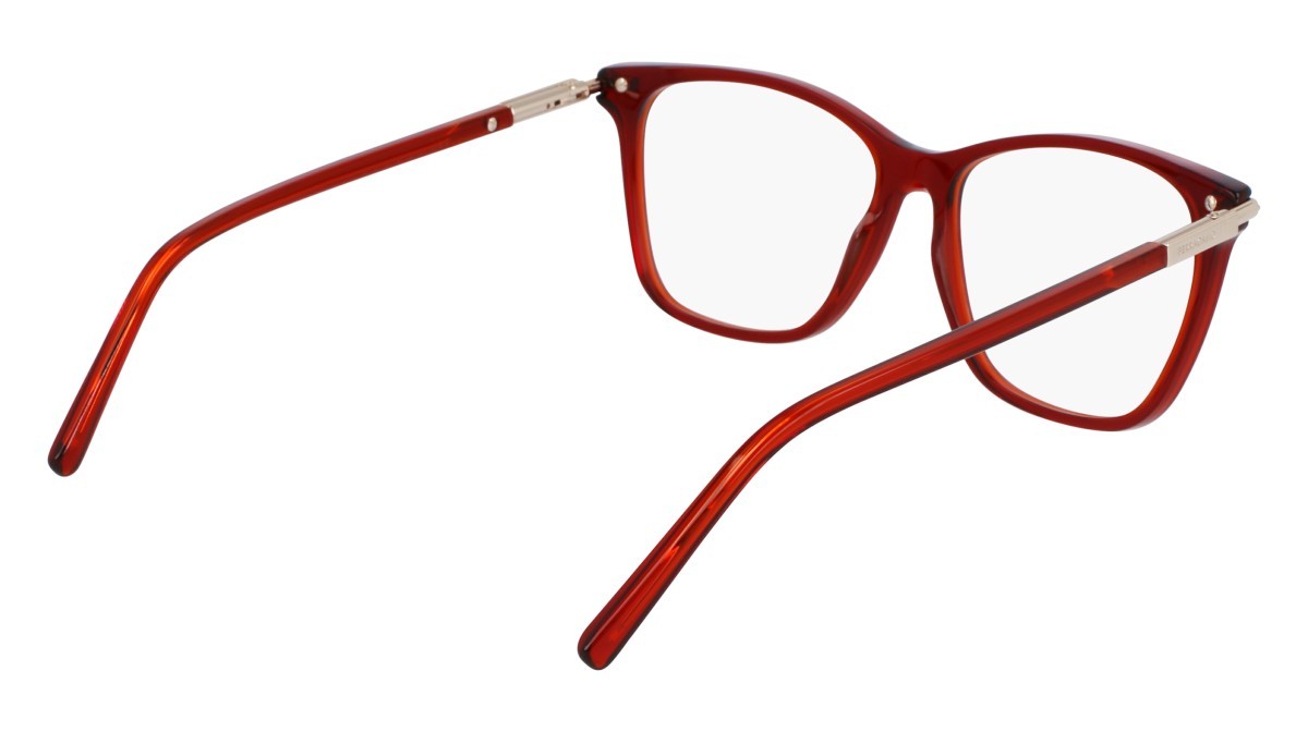 Eyeglasses Salvatore Ferragamo SF3013 (616) color transparent red shape rectangle 